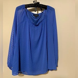 Lane Bryant size 14/16 blue blouse long sleeve